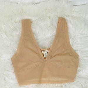 Women's Nude Beige Sheer Stretchy Bra-let Small